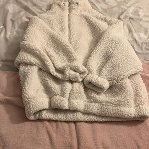 This is such a cozy, comfy zip sweater